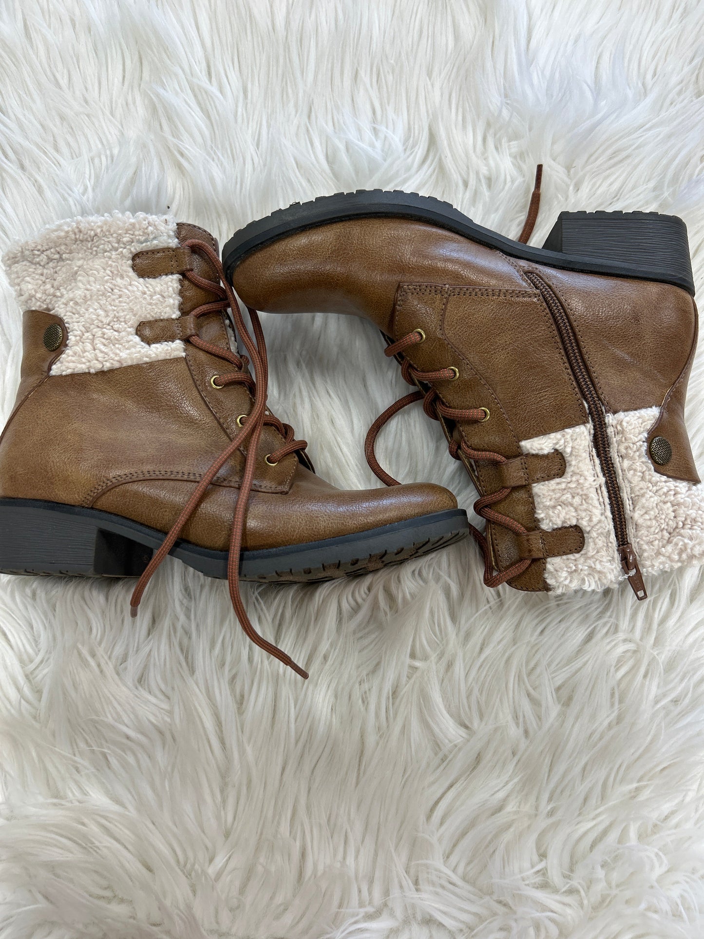Boots Ankle Flats By Bare Traps In Brown, Size:7.5