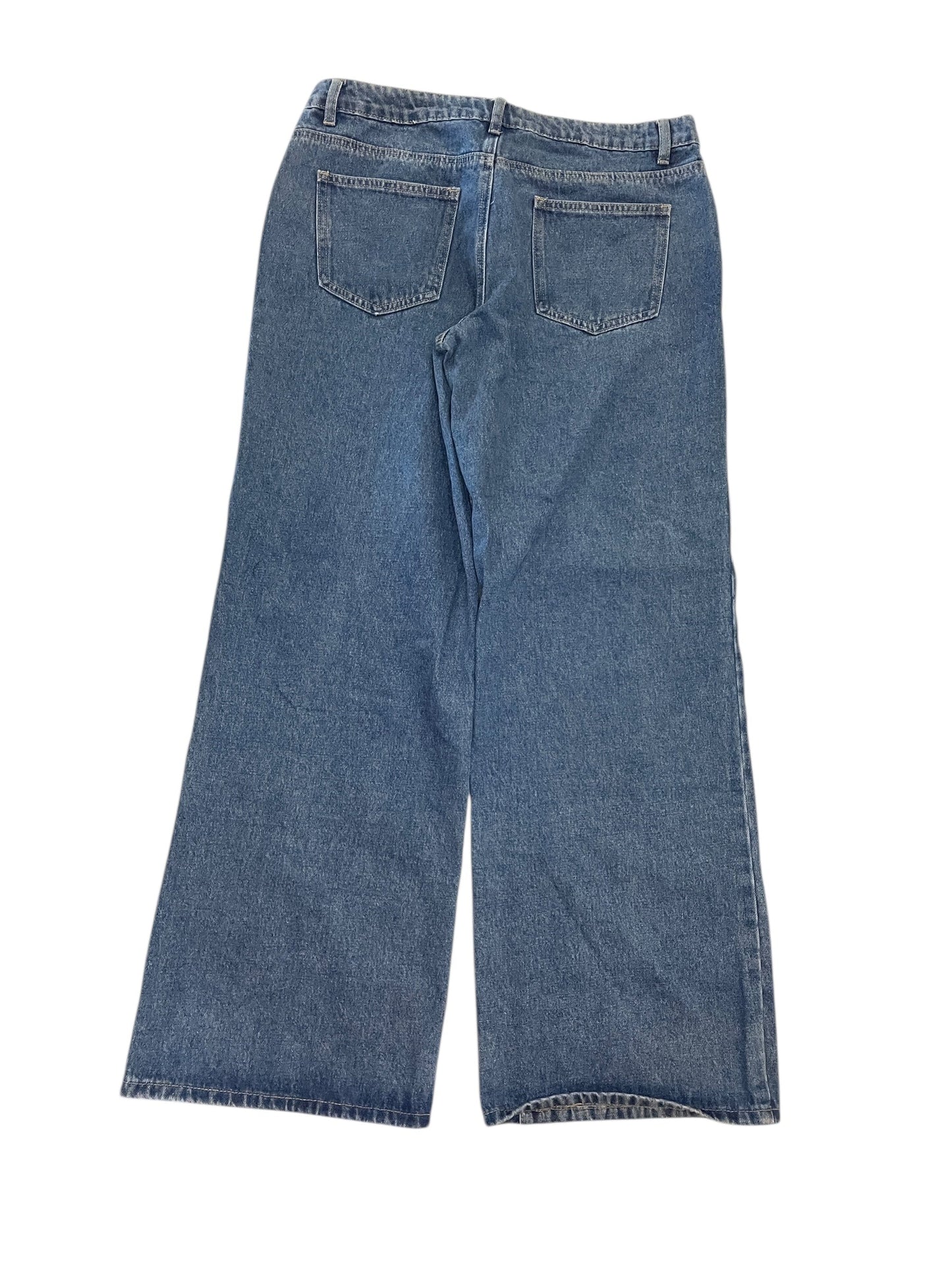 Jeans Wide Leg By Edikted In Blue Denim, Size:12