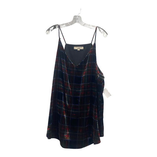 Top Sleeveless By Loft In Black & Red, Size:1X