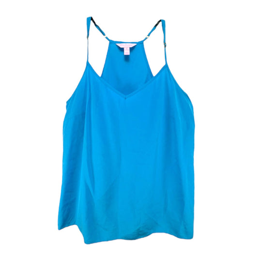 Dusk Silk Top in Bennett Blue Designer Lilly Pulitzer, Size M