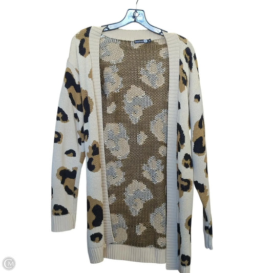 Cardigan By Boohoo Boutique In Leopard Print, Size: L