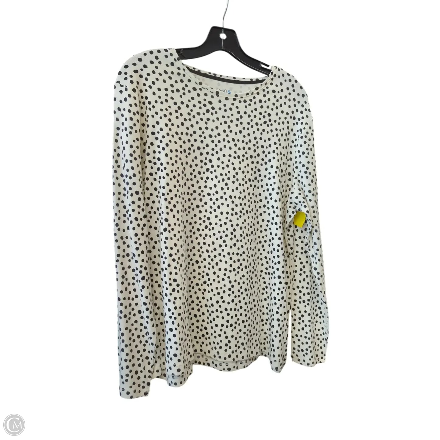 Top Long Sleeve By Croft And Barrow In Polkadot Pattern, Size: Xxl