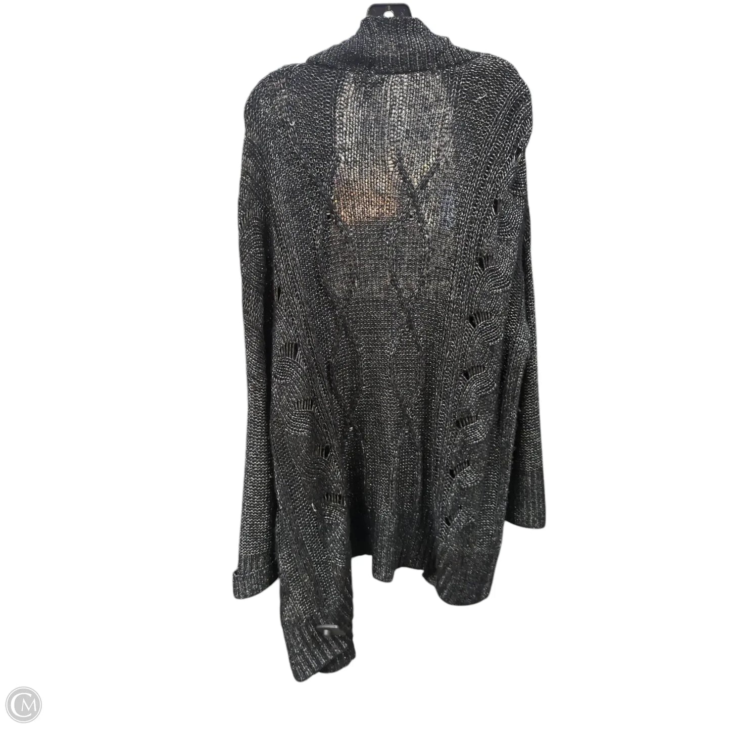 Sweater Cardigan By Apt 9 In Black & Silver, Size: Xl