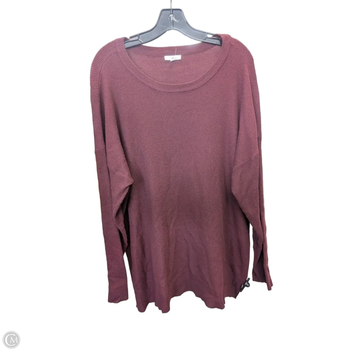Top Long Sleeve By Maurices In Maroon, Size: Xl