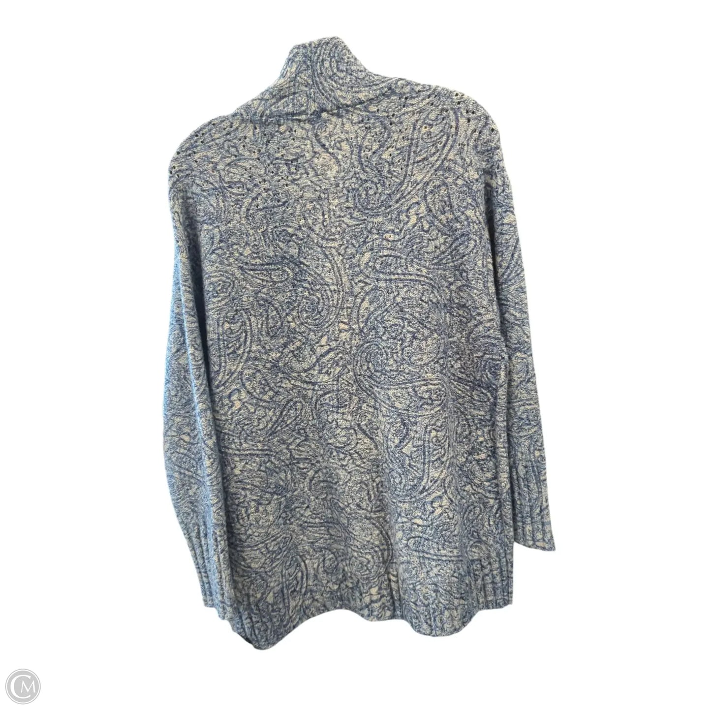 Sweater Cardigan By Pure Jill In Blue & Cream, Size: Xsp