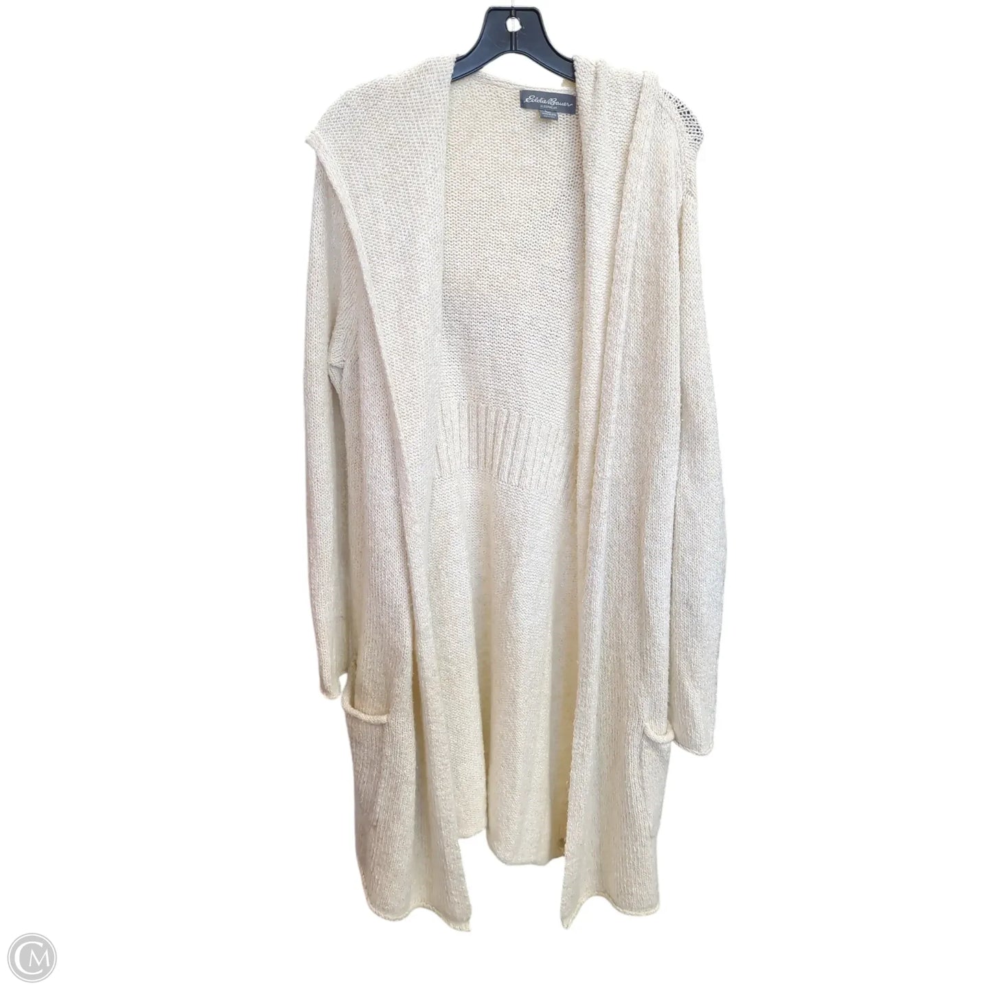 Sweater Cardigan By Eddie Bauer In Ivory, Size: Xl