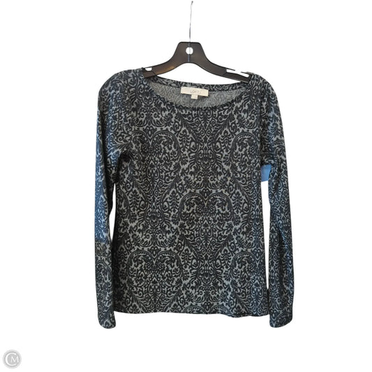 Top Long Sleeve By Loft In Black & Grey, Size: S