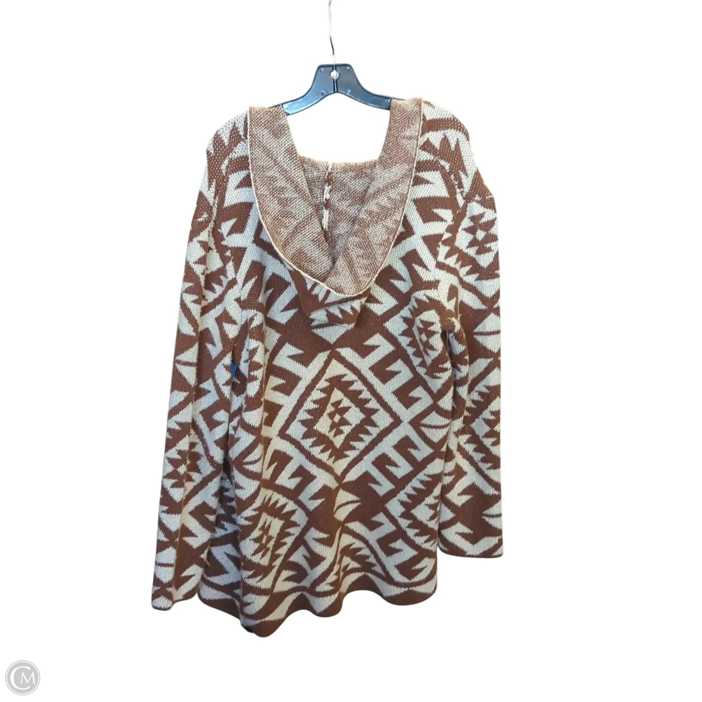 Cardigan By Steve Madden In Brown & Cream, Size: L
