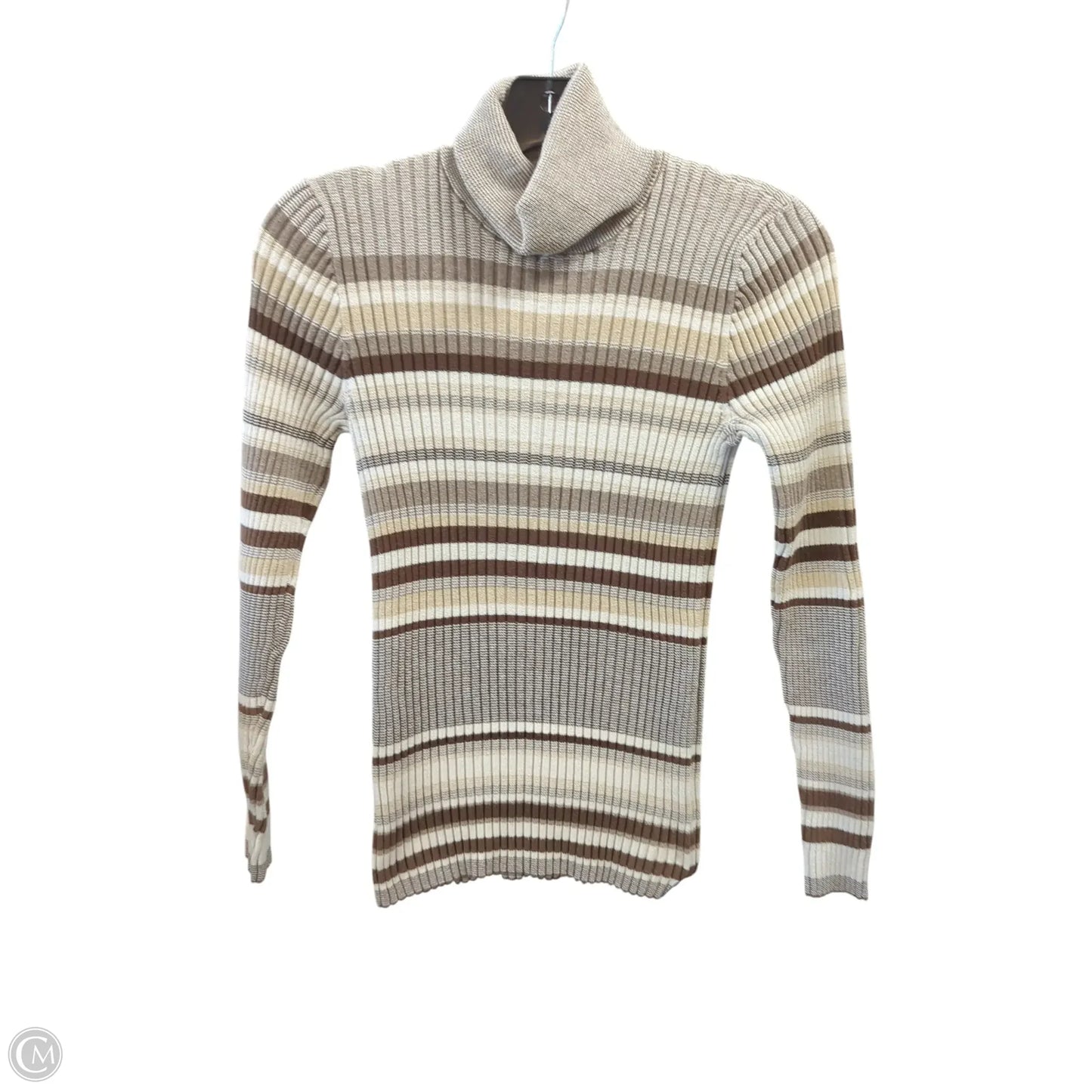 Top Long Sleeve By Jeanne Pierre In Striped Pattern, Size: M