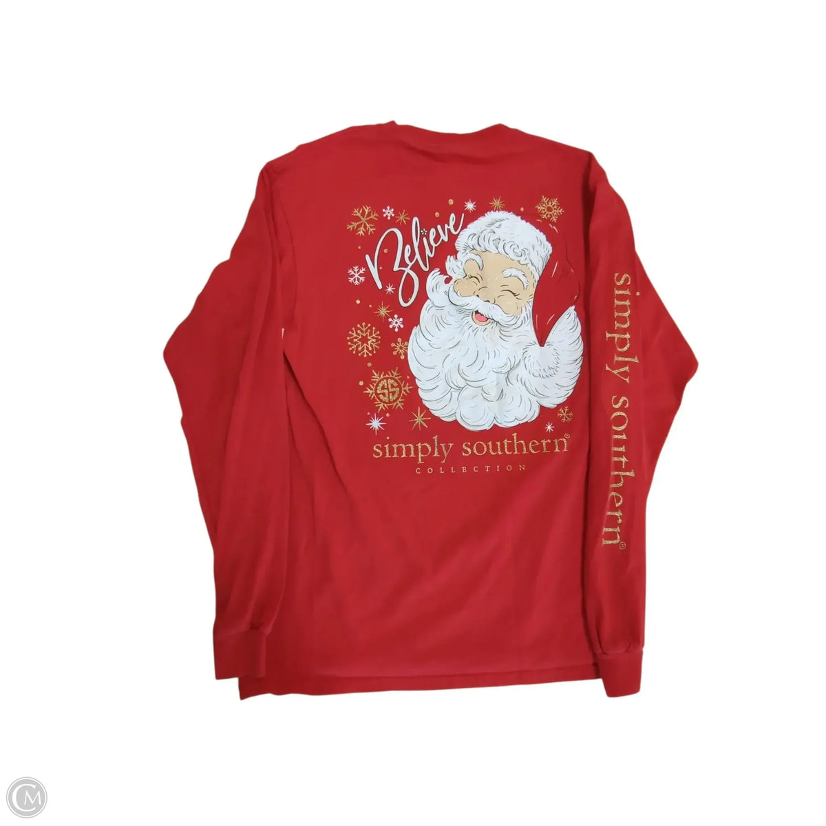 Top Long Sleeve Basic By Simply Southern In Red, Size: M