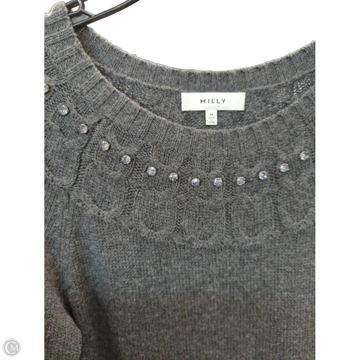 Sweater Cardigan Designer By Milly In Grey, Size: M