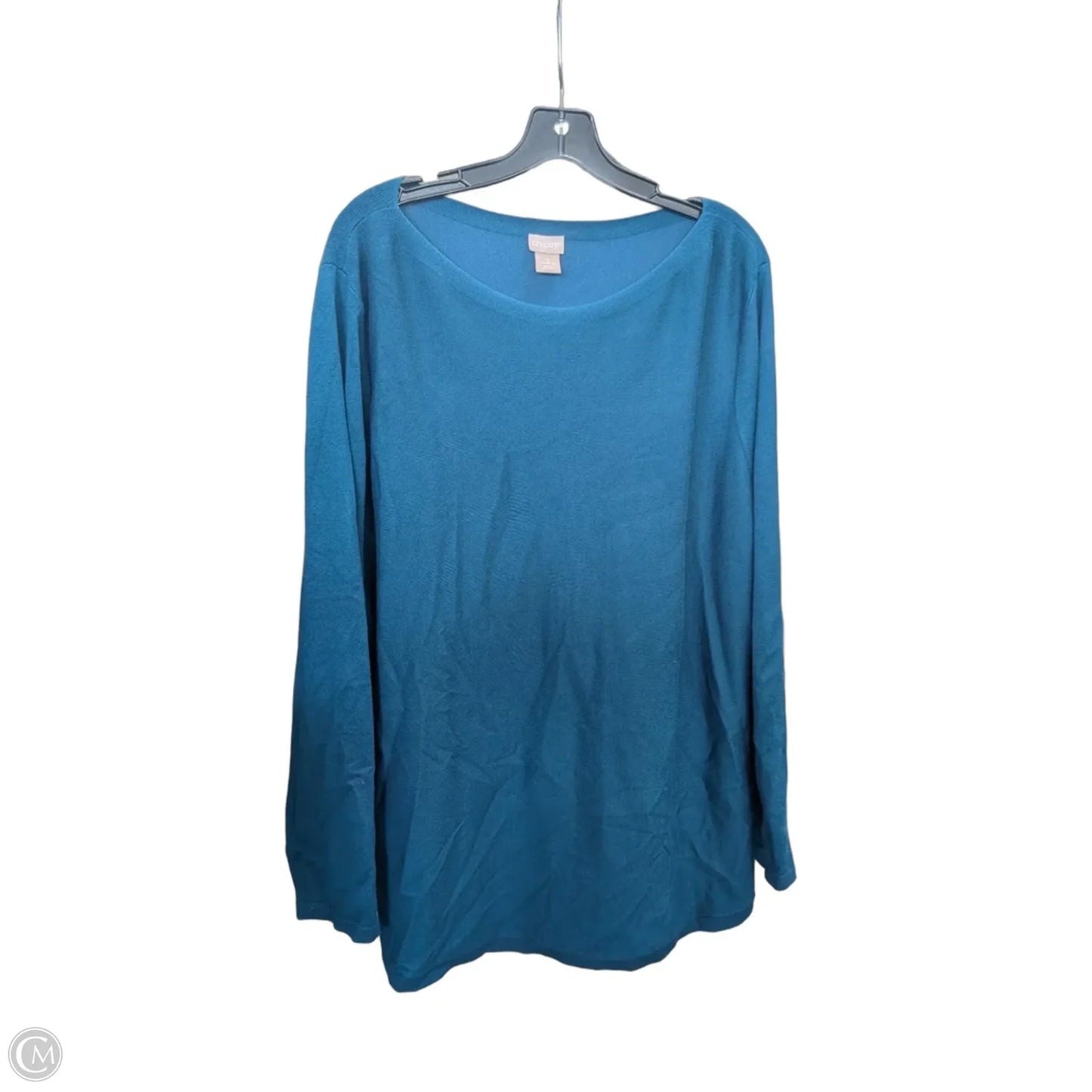 Top Long Sleeve By Chicos In Blue, Size: Xxl