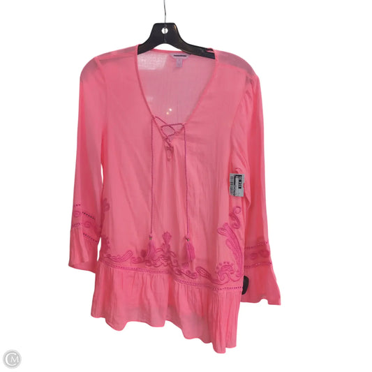 Top Long Sleeve Designer By Lilly Pulitzer In Pink, Size: M