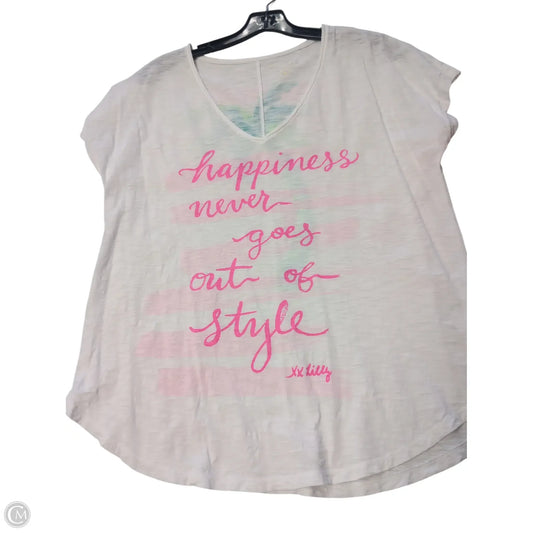Top Short Sleeve Designer By Lilly Pulitzer In White, Size: M