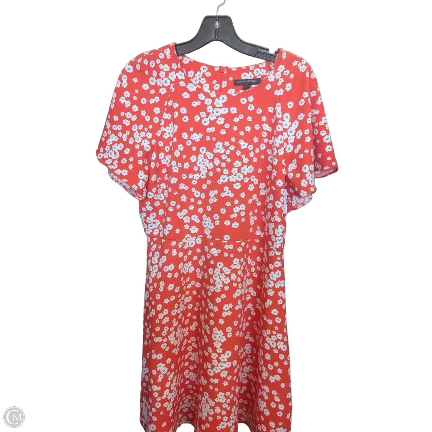 Dress Party Midi By Banana Republic In Orange & White, Size: 10