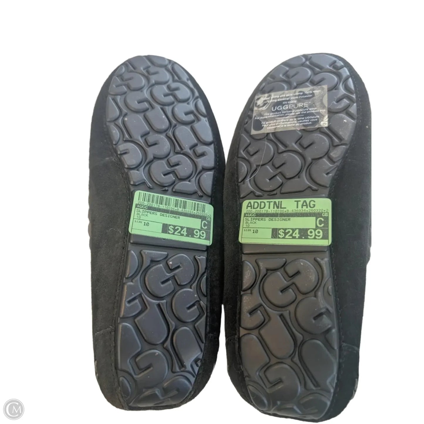 Slippers Designer By Ugg In Black, Size: 10