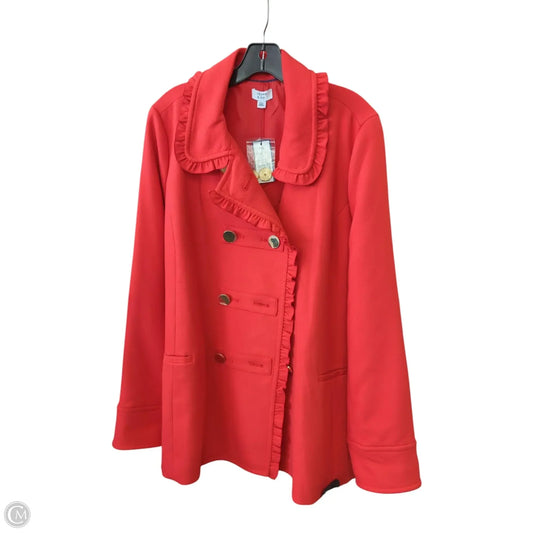 Coat Peacoat By Crown And Ivy In Red, Size: Xxl