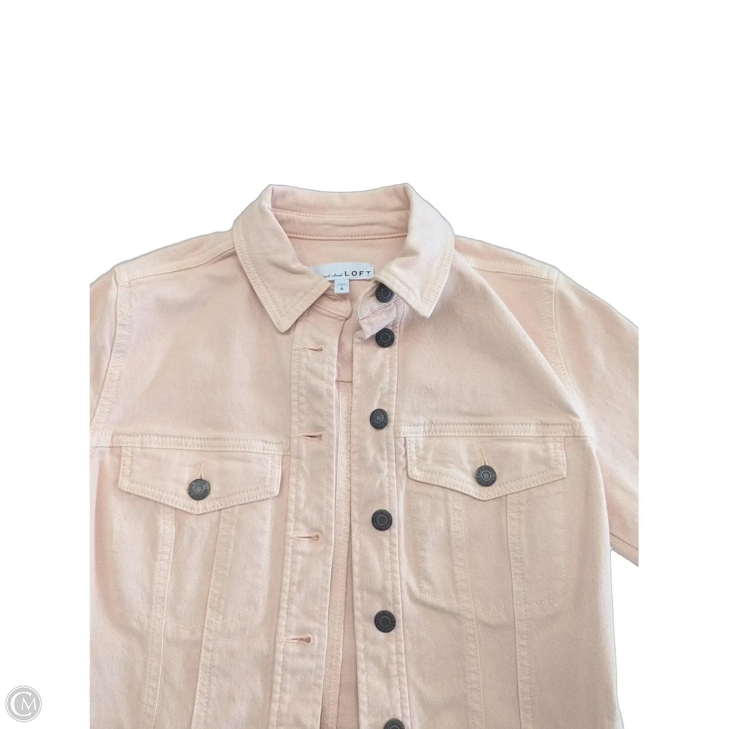 Jacket Denim By Loft In Pink, Size: 4