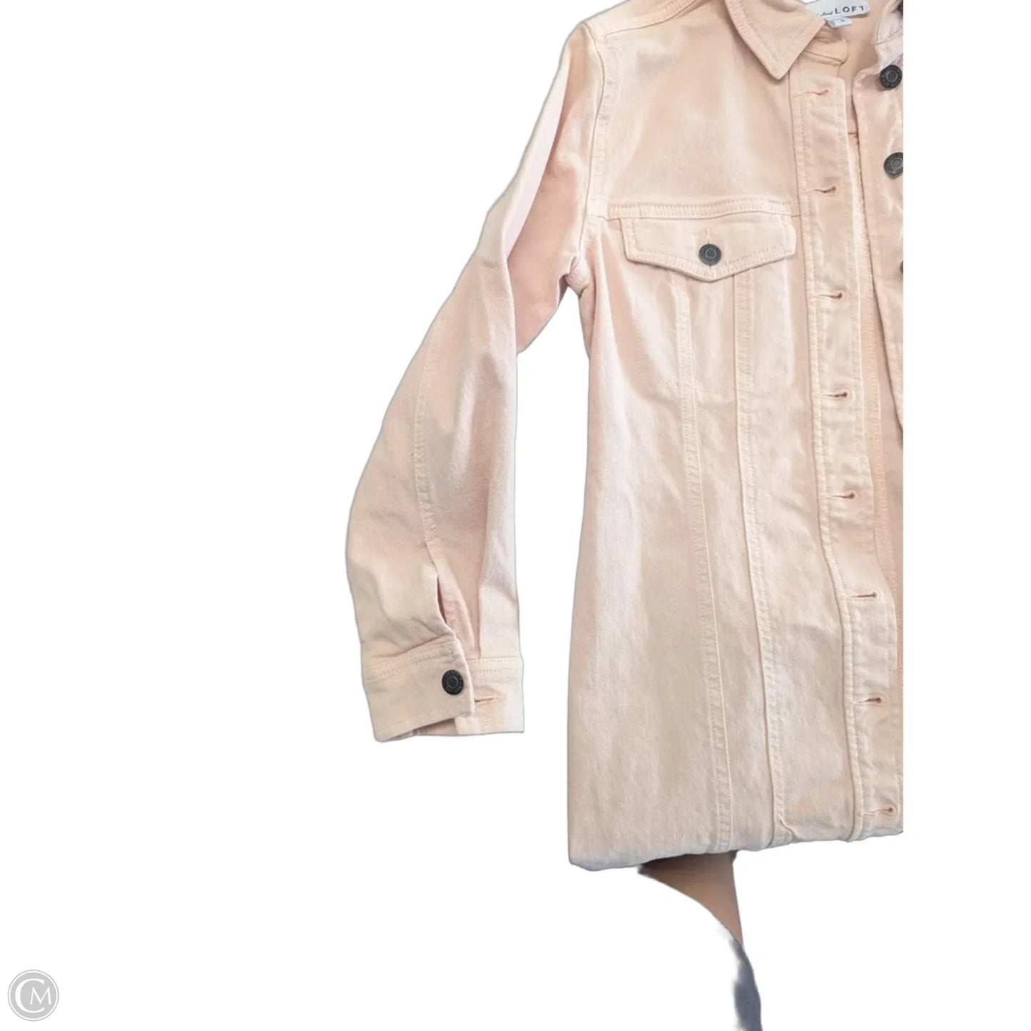 Jacket Denim By Loft In Pink, Size: 4