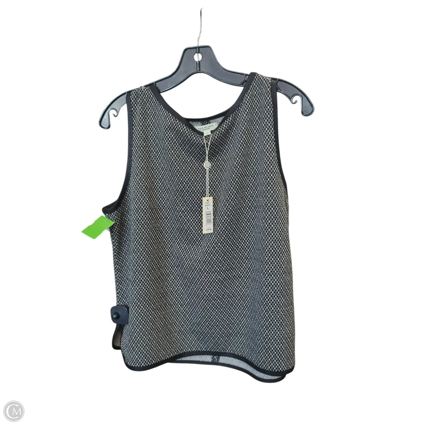 Top Sleeveless By Max Studio In Blue & Cream, Size: L