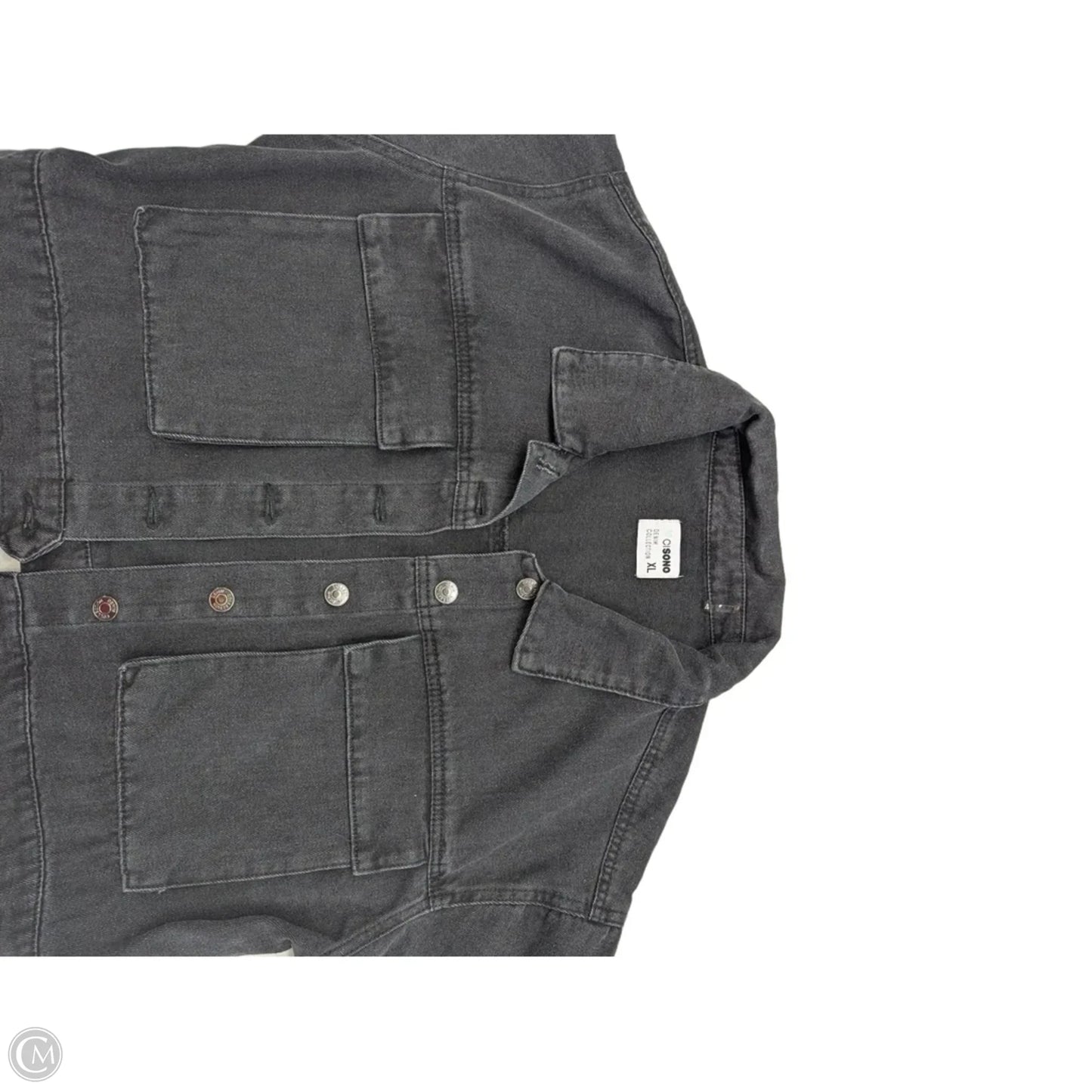 Jacket Denim By Ci Sono In Black Denim, Size: Xl