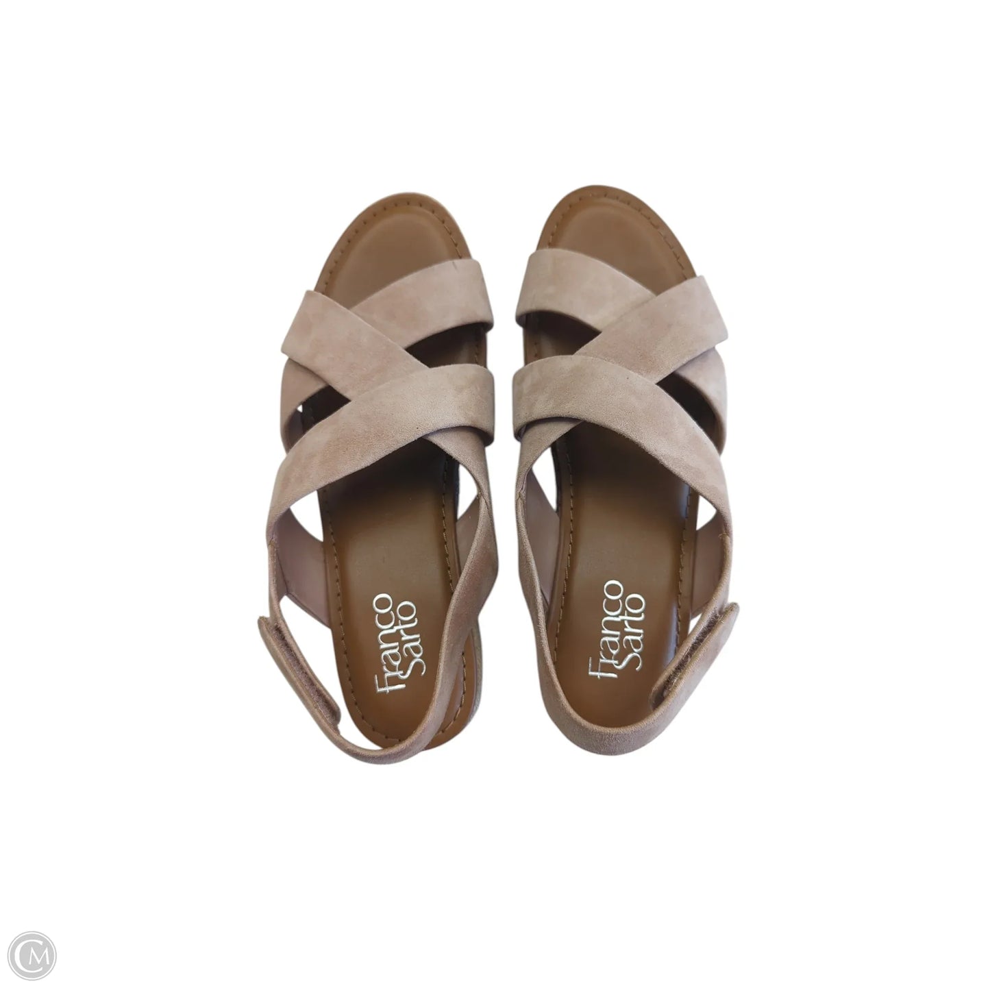 Sandals Heels Wedge By Franco Sarto In Tan, Size: 8