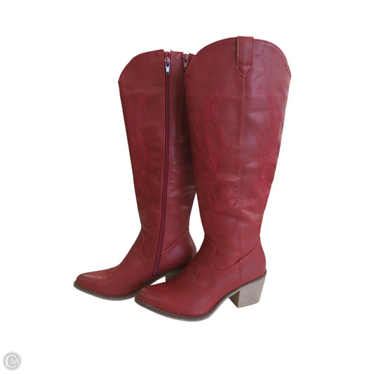 Boots Western By Pierre Dumas In Red, Size: 6.5