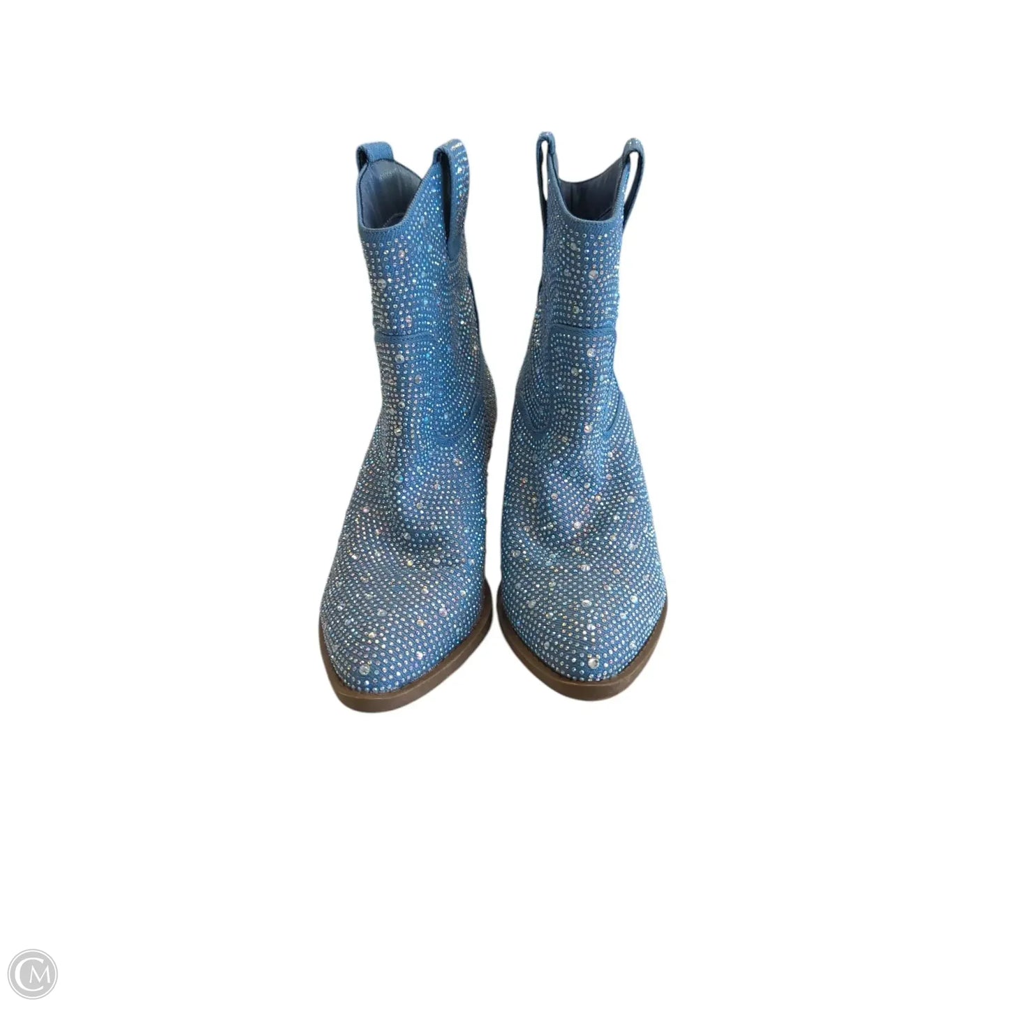 Boots Ankle Heels By Forever In Blue Denim, Size: 8