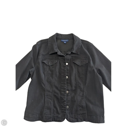 Jacket Denim By Charter Club In Black Denim, Size: Xl