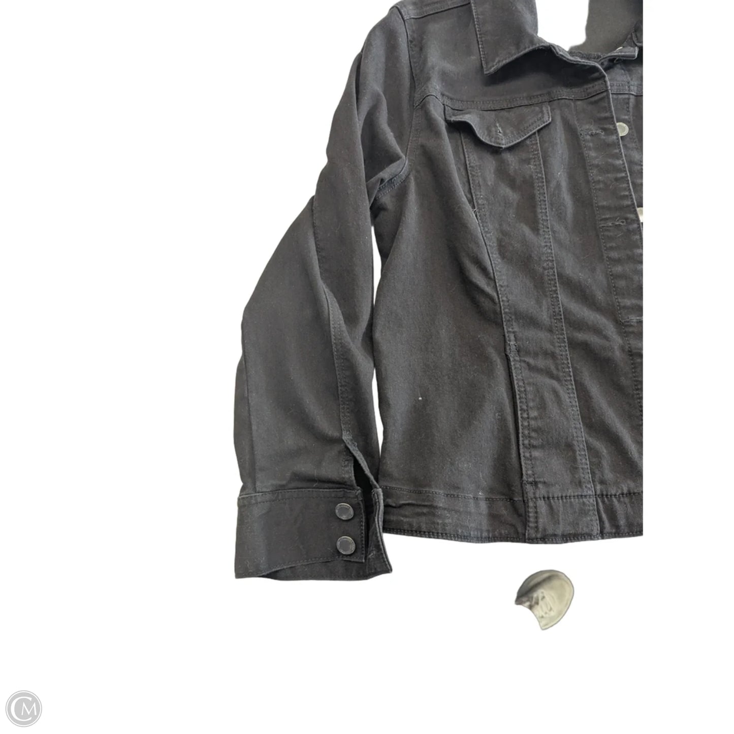 Jacket Denim By Charter Club In Black Denim, Size: Xl