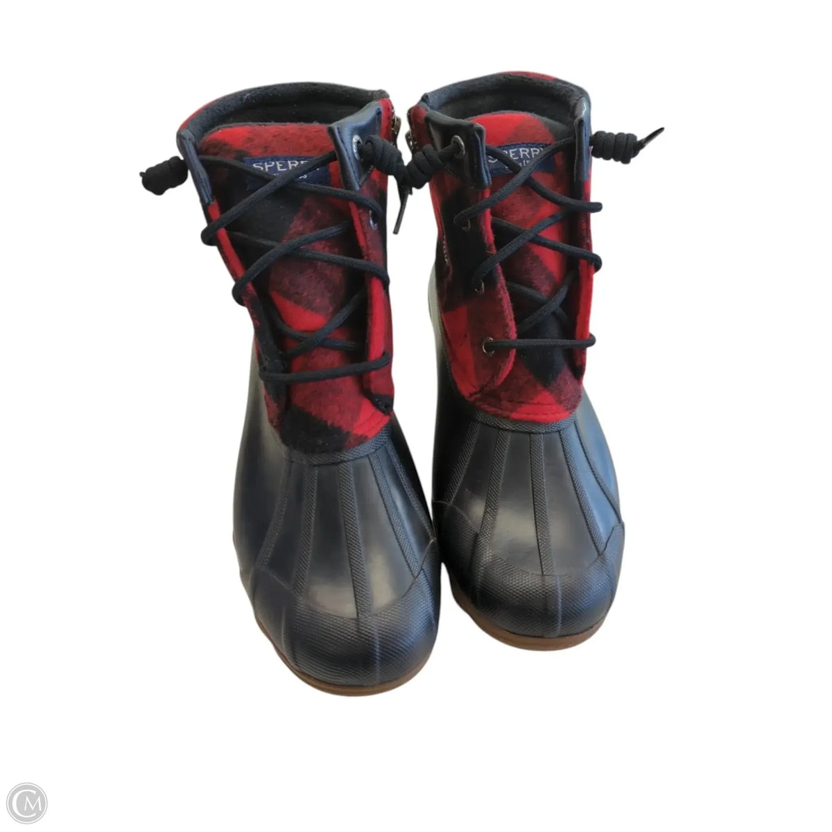 Boots Rain By Sperry In Black & Red, Size: 7.5
