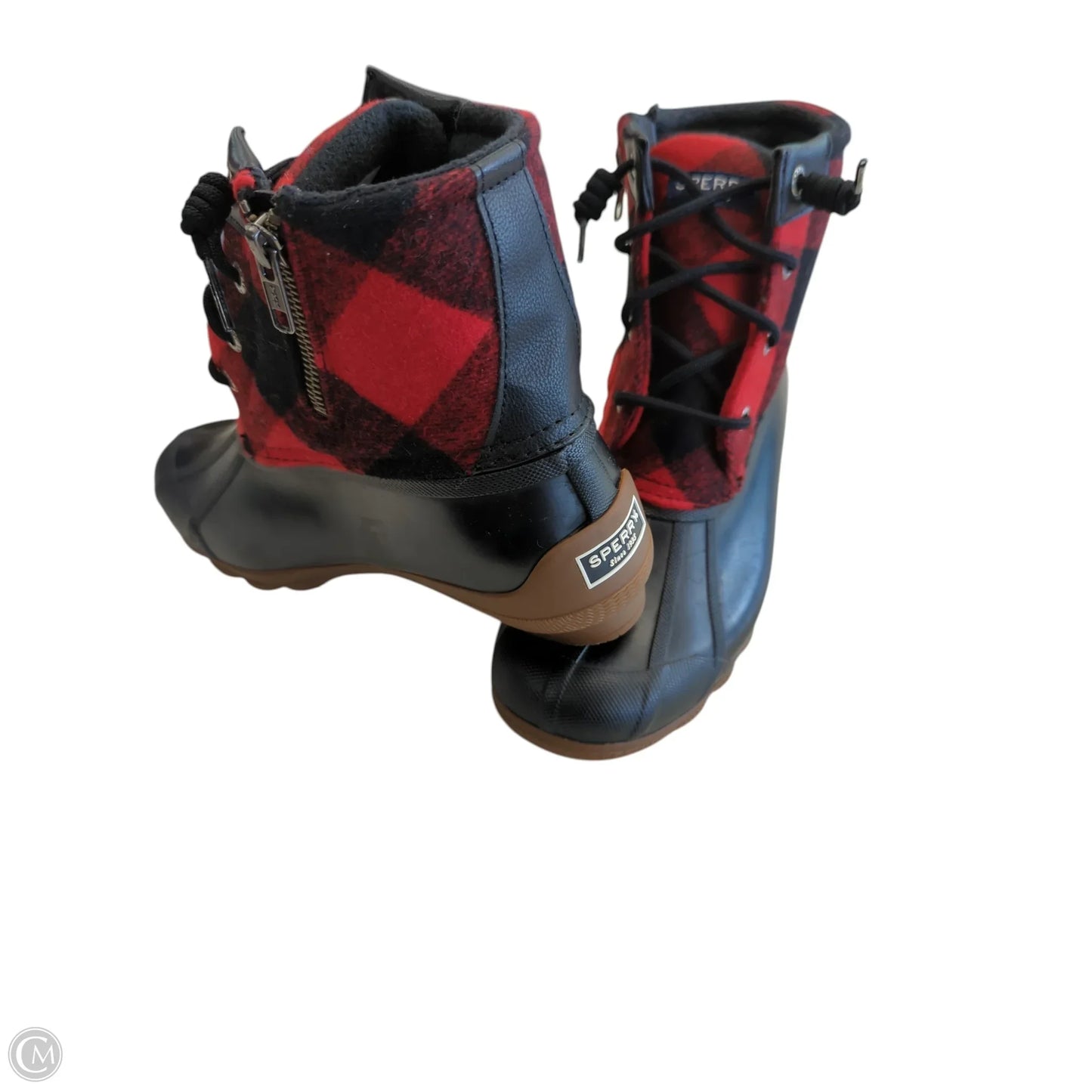 Boots Rain By Sperry In Black & Red, Size: 7.5