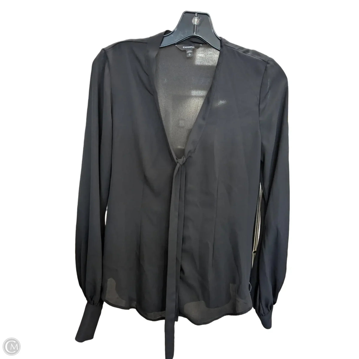 Blouse Long Sleeve By Express In Black, Size: S