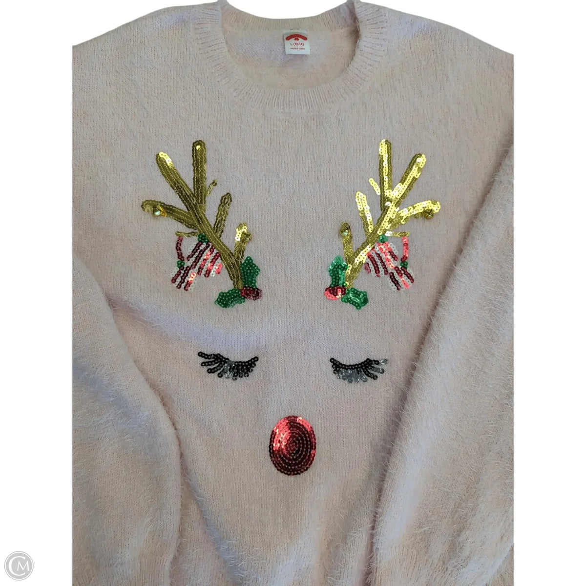 Sweater By Holiday Time In Pink, Size: L