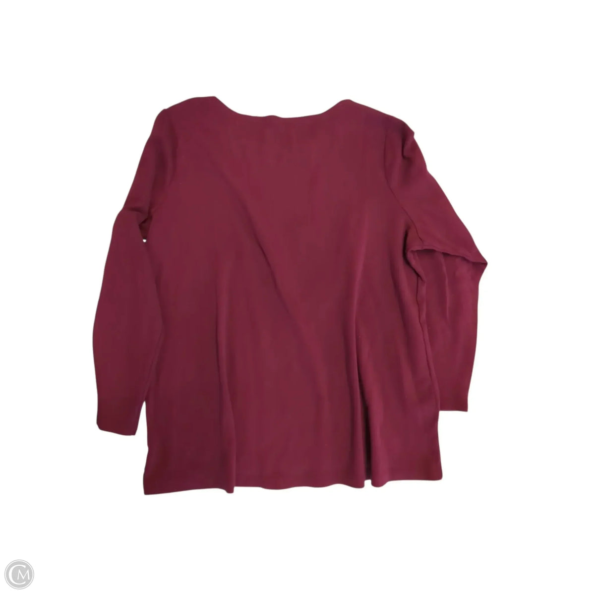 Top Long Sleeve Basic By Croft And Barrow In Maroon, Size: 1x