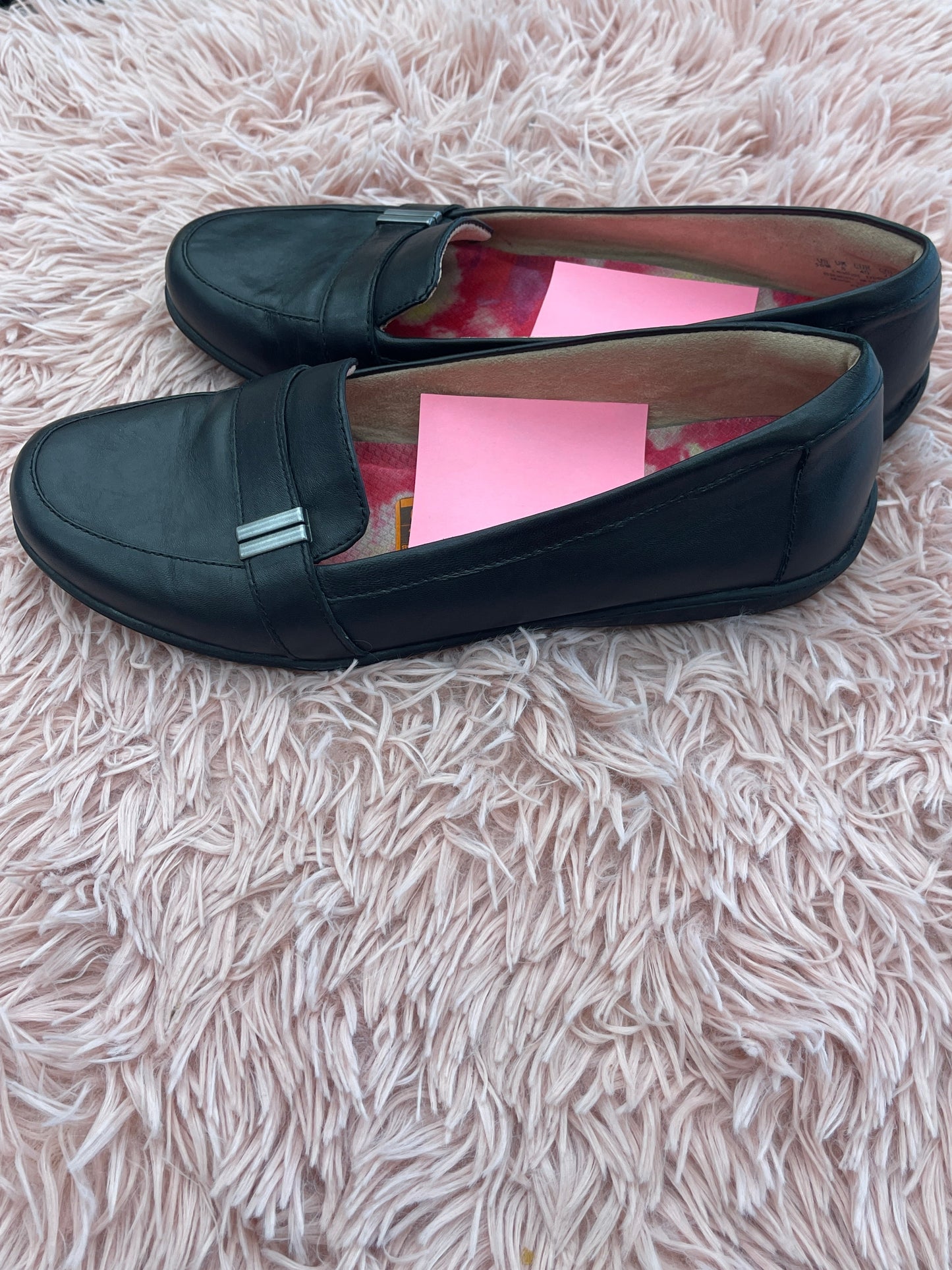 Black Shoes Flats Loafer Oxford Skechers, Size 10