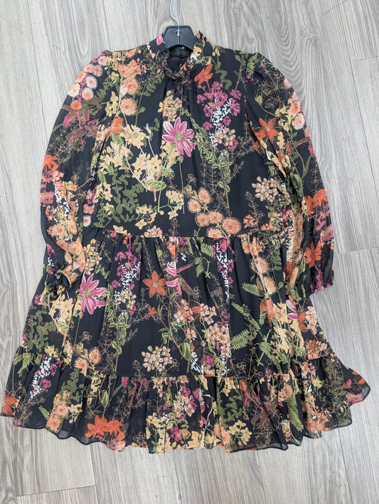 Dress Party Short By Clothes Mentor In Black Floral, Size: 2