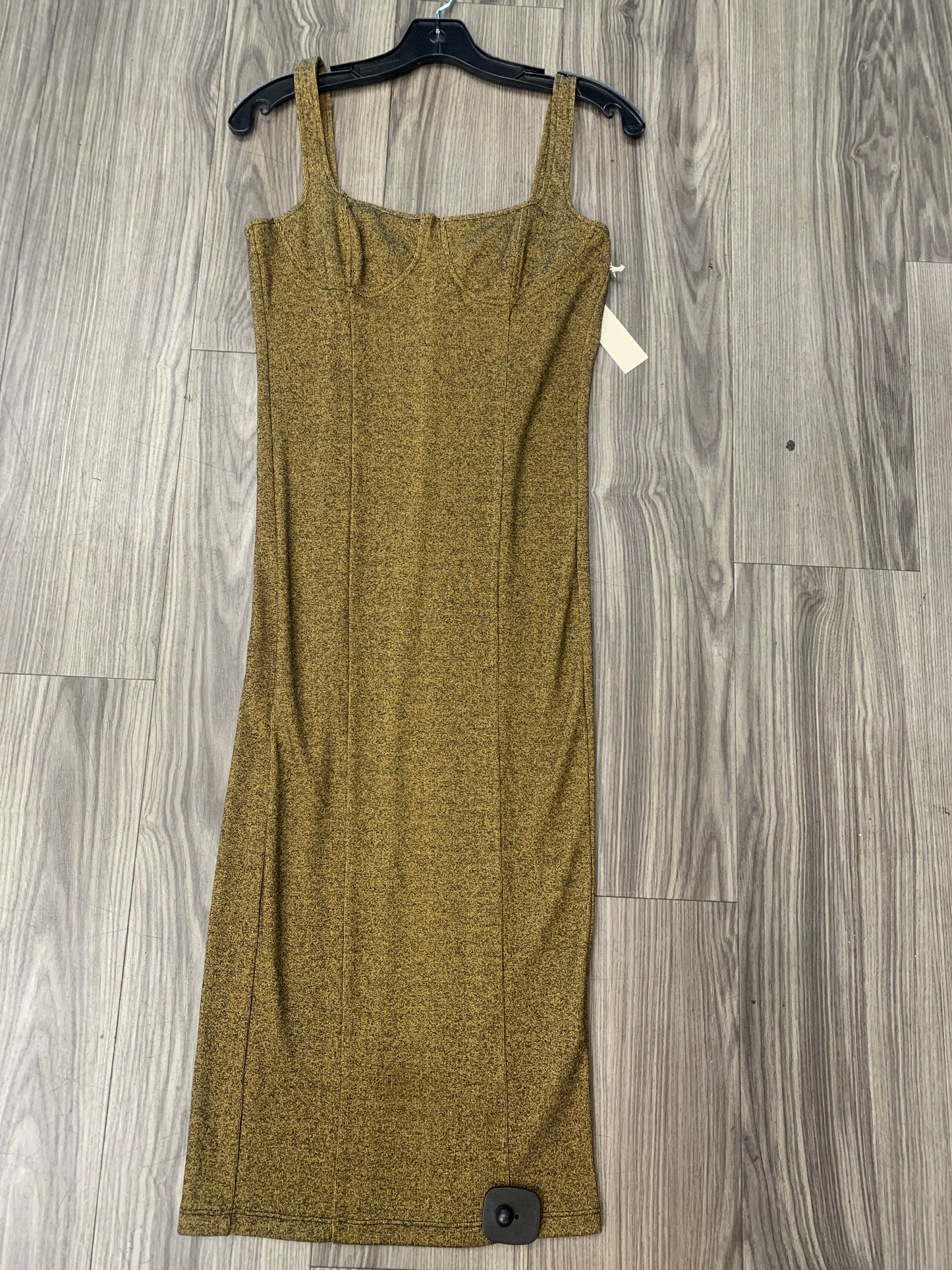 Dress Party Midi By Clothes Mentor In Black Gold, Size: M