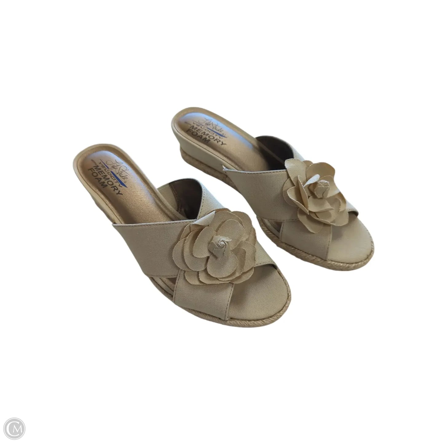 Sandals Heels Wedge By Life Stride In Tan, Size: 9