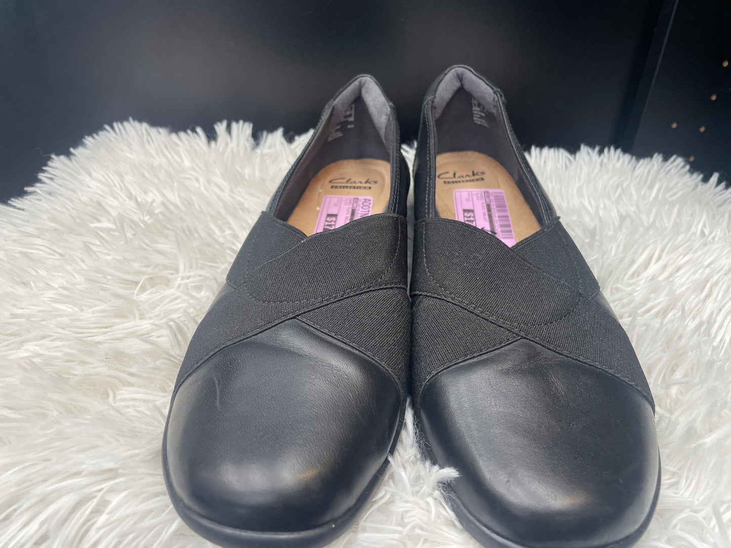 Black Shoes Flats Ballet Clarks, Size 11