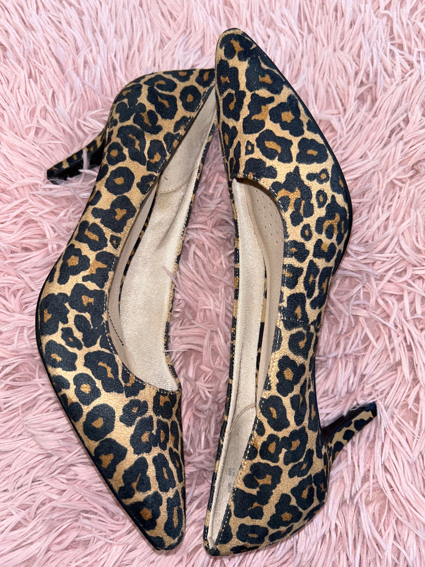 Leopard Print Shoes Heels Stiletto Life Stride, Size 9.5
