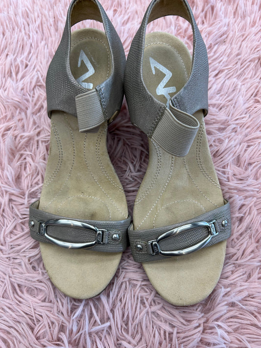 Sandals Heels Wedge By Anne Klein In Grey, Size: 8