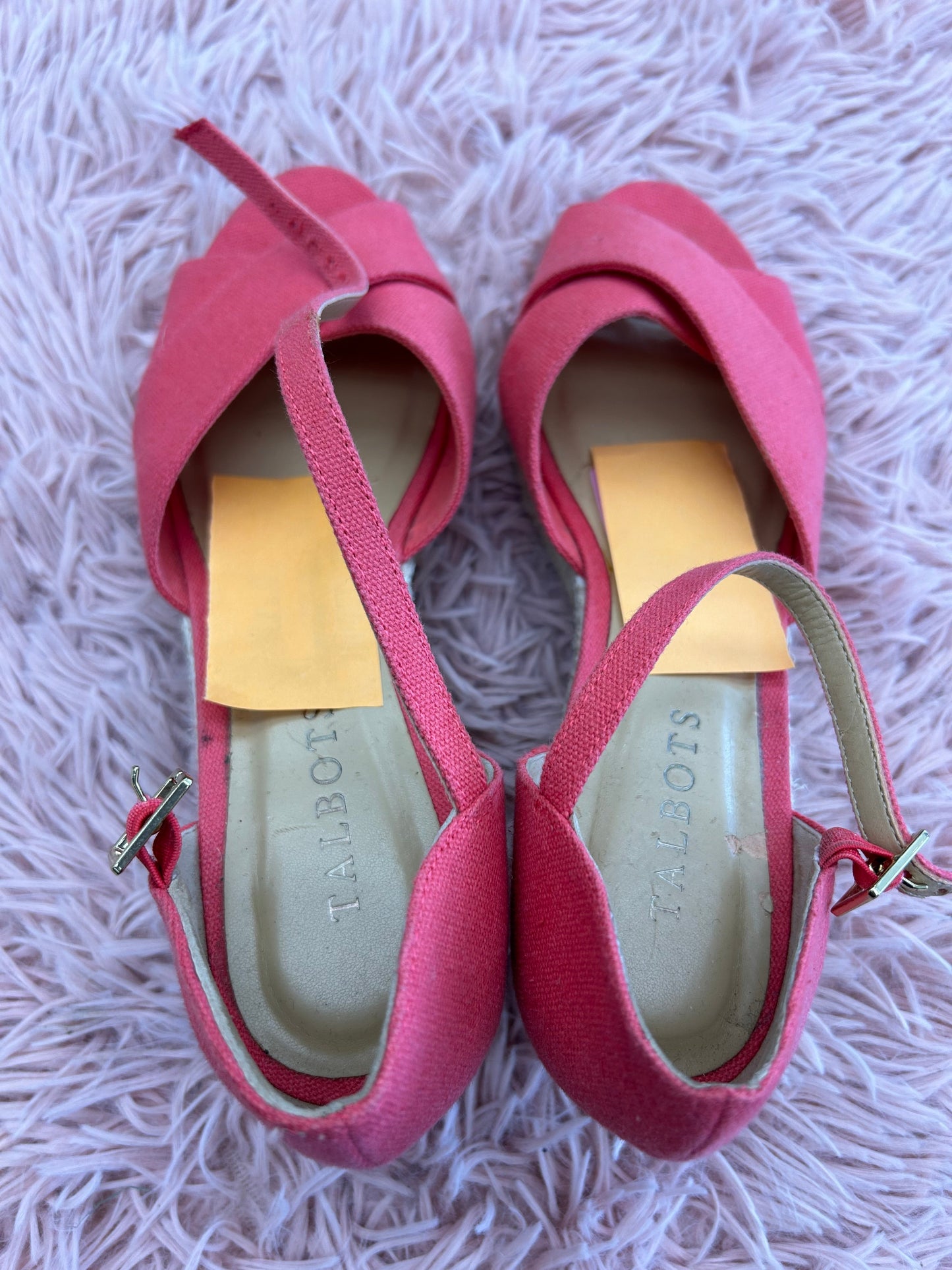 Sandals Heels Wedge By Talbots In Pink, Size: 8