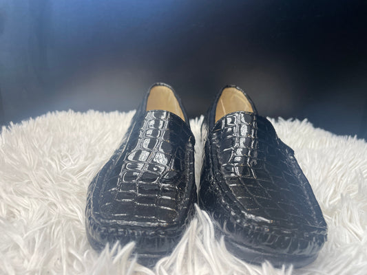 Black Shoes Flats Loafer Oxford Pierre Dumas, Size 7.5