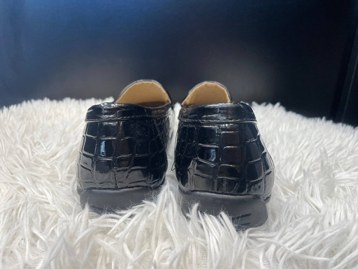 Black Shoes Flats Loafer Oxford Pierre Dumas, Size 7.5