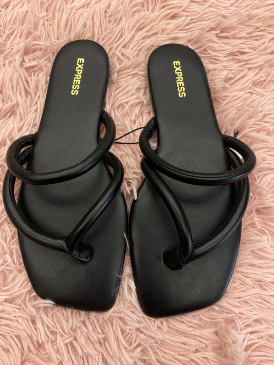 Black Sandals Flats Express, Size 8