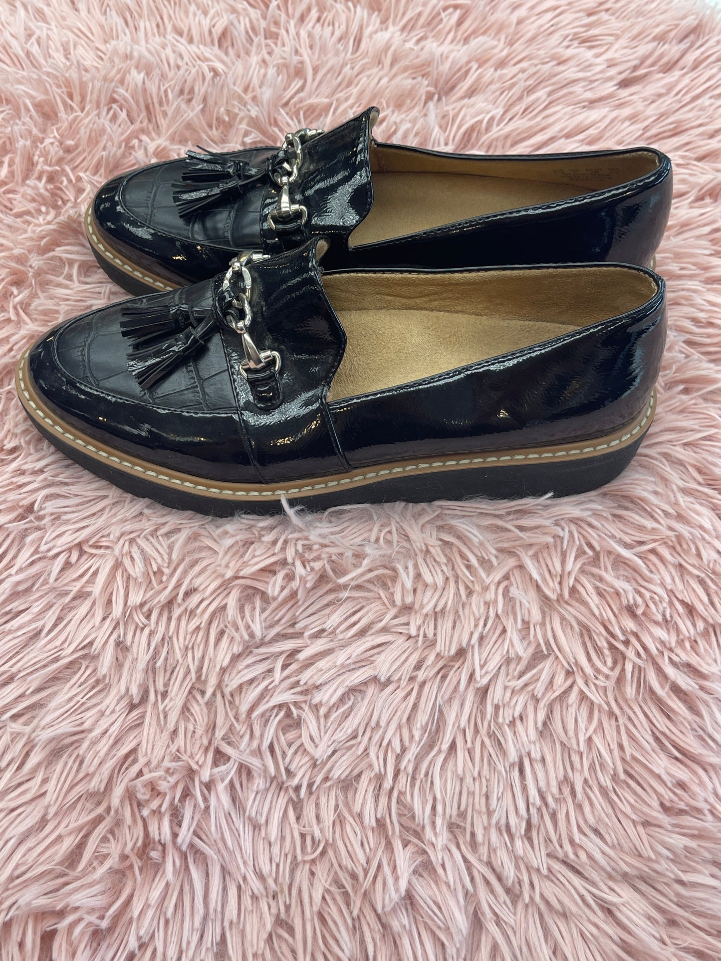 Black Shoes Flats Loafer Oxford Naturalizer, Size 8