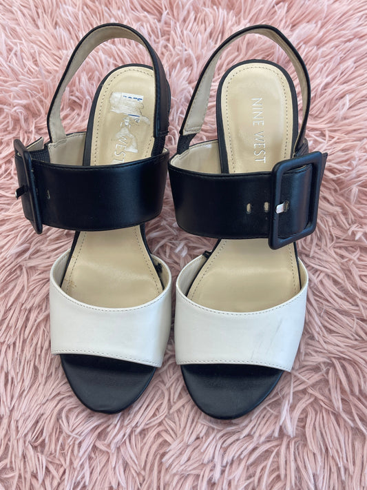 Black White Shoes Heels Stiletto Nine West, Size 6