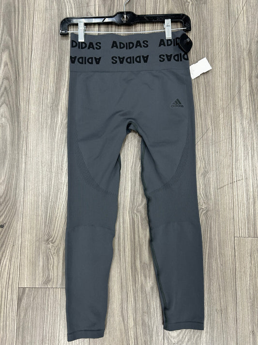 Athletic Leggings By Adidas In Grey, Size: M