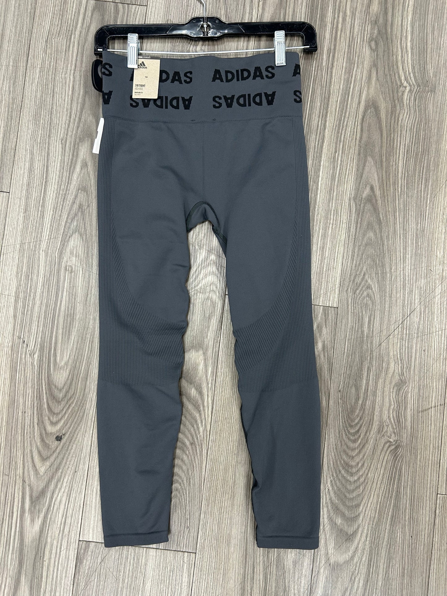 Athletic Leggings By Adidas In Grey, Size: M